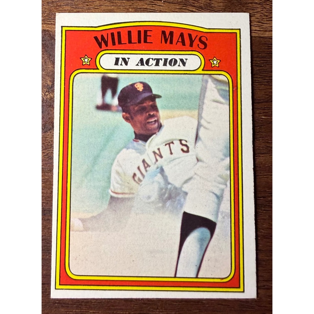 1972 Topps Willie Mays In Action #50 San Francisco Giants Baseball Card HOF